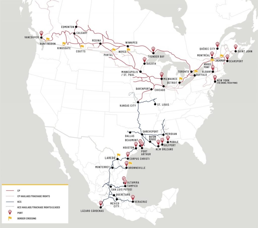 إندماج فى أكبر شركات السكك الحديدية فى أمريكا الشمالية